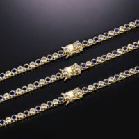 CM Hip Hop Vente Chaude Usine Vente Directe Unisexe Tennis Collier Chaîne Ras Du Cou Diamants Une Rangée Tennis Solitaires Chaîne Multicolore