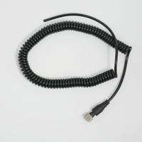 Cable Eléctrico Enrollado de PVC y PU, Arnés de Cableado Impermeable M12 8P Hembra a Terminal de Estaño para Control de Automatización Basado en PLC