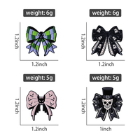 Punk crâne chauve-souris nœud papillon émail broches terrifiant squelette araignée broche revers Badge Halloween bijoux cadeau pour les amis