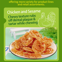 Approvisionnement direct usine : Anneaux de poulet au sésame riches en protéines, sans additifs, pour chiens – Friandise à mâcher longue durée, élimine le tartre, pour l'entraînement canin