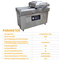 DZ-500/2C OEM ODM Scelleuse sous vide électrique à rainures encastrées, taille personnalisée, jauge numérique, pour l'emballage de viande, fruits et aliments cuits