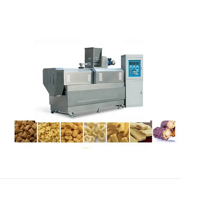 Automatic snack food extruder machine for core filling corn puffs snack