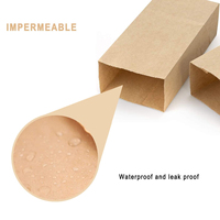 Sac en papier kraft Solution épaissie à emporter et de stockage résistante à l'huile Sac de petit-déjeuner jetable pour hamburger