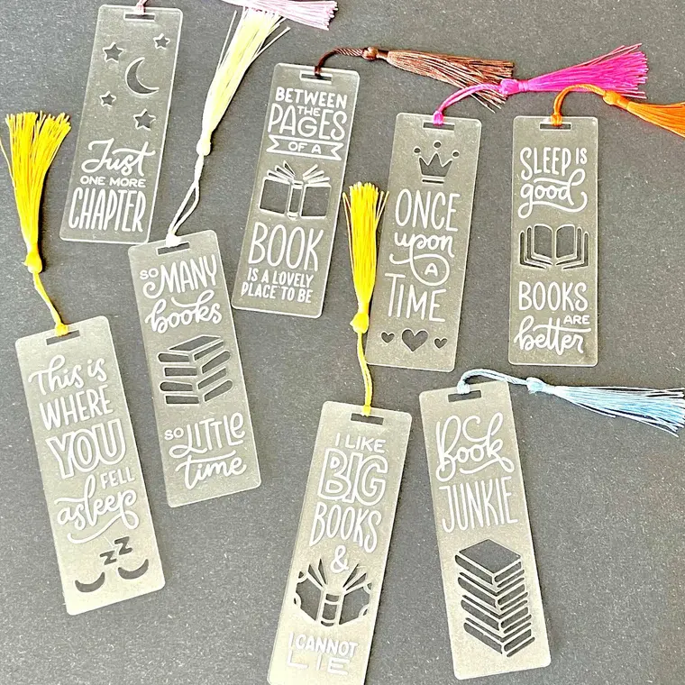 promotional acrylic diamond painting plastic bookmarks clip tassels blank custom cute animal bookmark