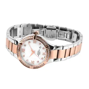 29mm Ladies WF SS & Rose Gold MOP Dial 785 Women's Watch Fashion Rhinestone Women Quartz Wrist Watch