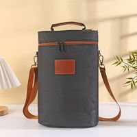 Sac isotherme portable en polyester à motif léopard avec logo personnalisé, pour 2 bouteilles, réutilisable, avec fermeture éclair, idéal pour la plage AZIMAGING