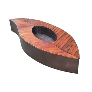 Banc d'extérieur décoratif en forme de feuille Banc d'extérieur en bois avec <span class=keywords><strong>jardinière</strong></span> - Product Image 1