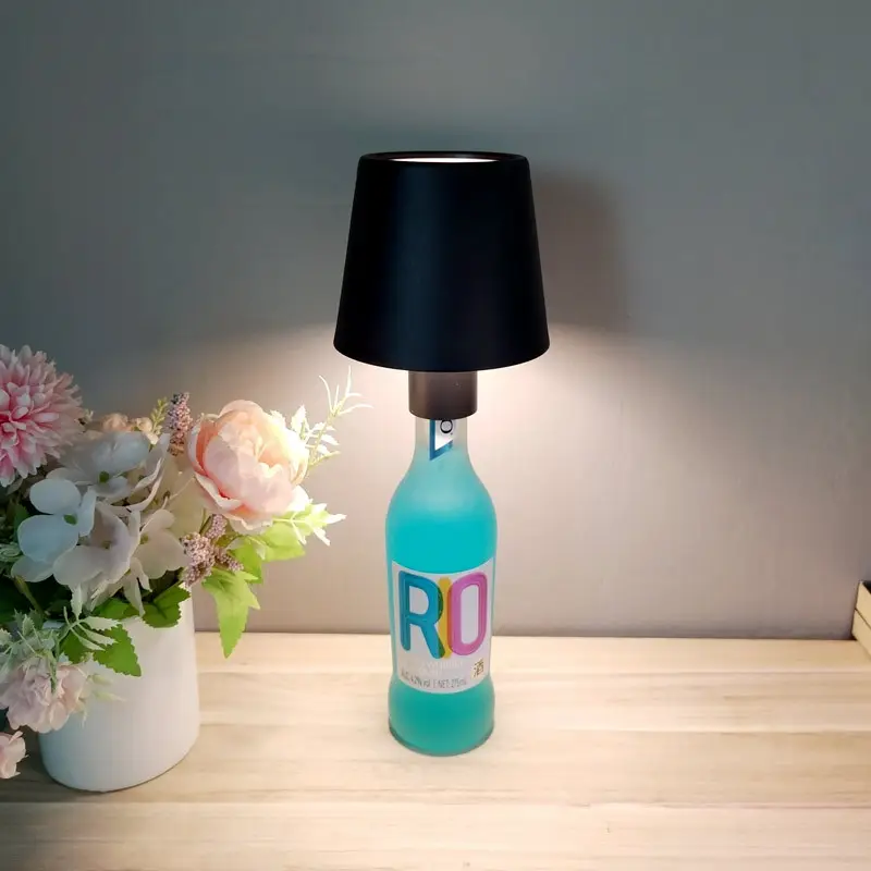 wholesale Creative Wine Bottle Base Rechargeable Night light Desk Led Lamp Battery Operated Bar Restaurant Touch Table Lamp