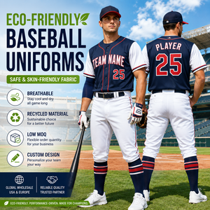 Uniformes de baseball écologiques personnalisés en gros |   Maillots d'équipe recyclés et respirants OEM ODM Faible MOQ - Product Image 1