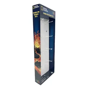 Walmart Toys Cardboard Display Base With Plastic Hooks Supermarket Display Rack Retail Pop Displays