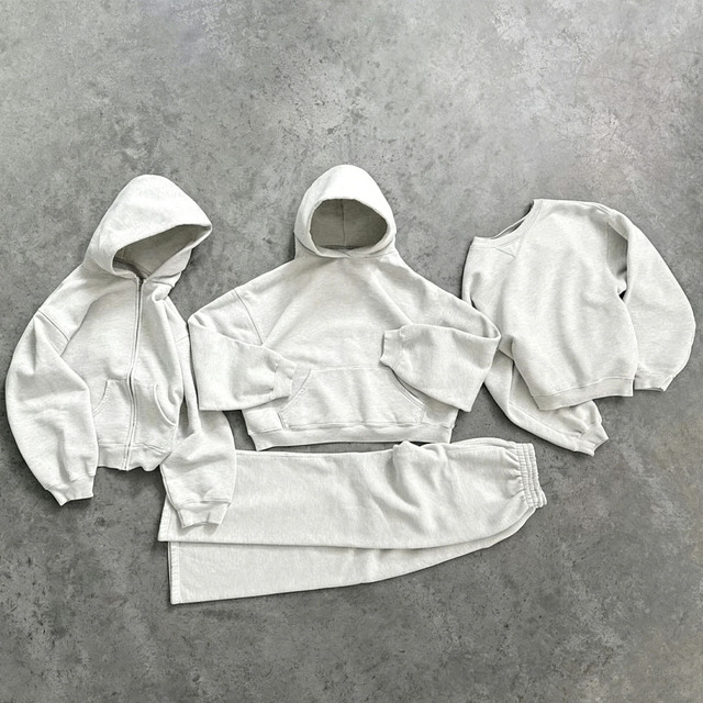 BINBEIER High Quality Tracksuits for Men 100%Cotton Sport Jogger Set French Terry Sweatsuit Custom Hoodie and Sweatpants Set Men