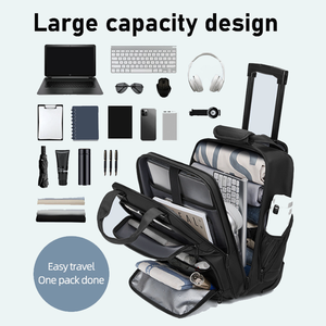<span class=keywords><strong>Mochila</strong></span> Trolley Unisex Impermeable de Oxford 900D con 2 Ruedas, Gran Capacidad, para Negocios, Portátil, Viajes, con Ruedas Silenciosas, OEM - Product Image 4