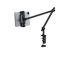 Support de bureau flexible en plastique et métal, réglable, à clipser, 360 degrés, adapté aux tablettes de 4,7 à 12,9 pouces, support pour PC, blanc, noir