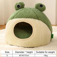 Lit pour chien Donut Frog, lit pour chat écologique, lavable à la main, antidérapant, lit tente d'intérieur chaud pour l'hiver, pour petits chiens et chats, en peluche courte et solide