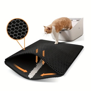 Tapis anti-éclaboussures double couche pour litière de chat, tapis de collecte de litière pour bac à litière - Product Image 1