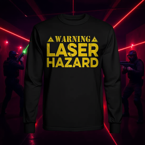 T-shirt à manches longues avec avertissement de danger laser, vêtements de jeu pour joueur de Lasertag - Product Image 3