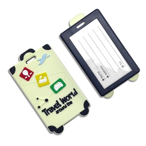 Low Price Creative PVC Cartoon <b>Suitcase</b> Luggage Tag Address Holder Travel Gifts Accessories Air Travel Luggage Tag Cute Keychain - Product Image 4