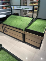 Maatwerk Fruit Display Tafel Groentewinkel Ontwerp Duurzame Houten Supermarkt Plank