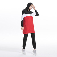 Ensemble sportif décontracté pour femmes arabes du Moyen-Orient, à capuche, deux pièces, en coton biologique et élasthanne, séchage rapide