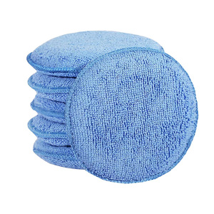 Éponge de polissage en microfibre circulaire 10g pour le nettoyage, le cirage et le polissage des voitures - Product Image 1