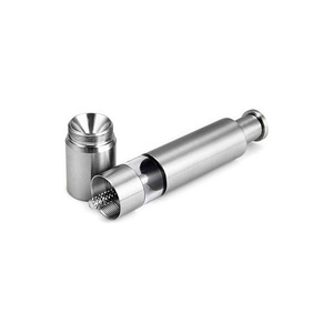 Mini Silver Stainless-Steel One-Handed Thumb Push Button Manual Spice Mill Salt and Pepper Grinder Set with <b>Stand</b> for <b>BBQ</b> - Product Image 4