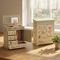 Boîte à musique animaux de la forêt, boîte à musique ballerine, organisateur pour enfants avec miroir, tiroir de rangement, collier, carrousel, vente en gros