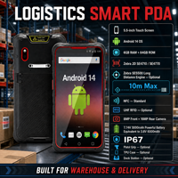 Terminal de données mobile industriel robuste CMX-T10 IP67 avec 6 Go de RAM, Android 14, et lecteur de codes-barres 2D Zebra SE4710 pour la logistique