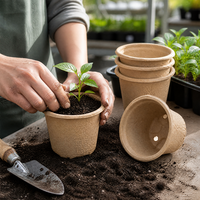 Pots de semis en pulpe de papier biodégradable, 4 trous de drainage, écologiques, pour semis et plantes.