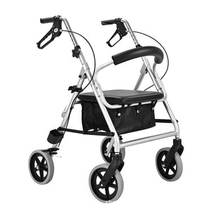 Capway Four-Wheeled <b>Walker</b> With Seat Lightweight <b>Folding</b> Aluminum Alloy Mobility Aid For Seniors - Product Image 1