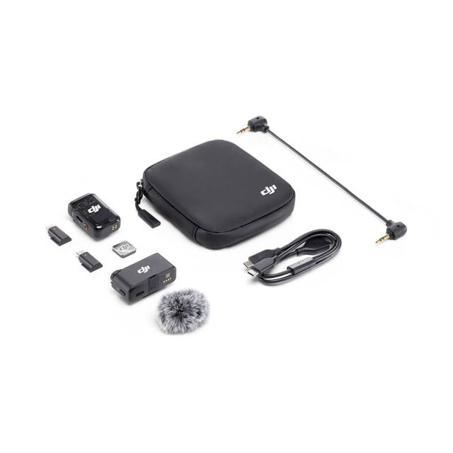 Wireless Lavalier DJI Mic2 1RX+1TX with Receiver Transmitter 32 Bit Float Recording for Mobile Video Live Streaming