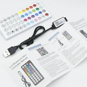 Dc 5V Rgb Lichtstrip Mobiele Telefoon Bluetooth App Led Controller Usb Mini Bluetooth + Tand Compatibele Muziek Controller