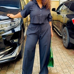 Women's Short-Sleeve Collared Shirt & <b>Pants</b> African Casual Plus Size 2-Piece Set Fashion - Product Image 6