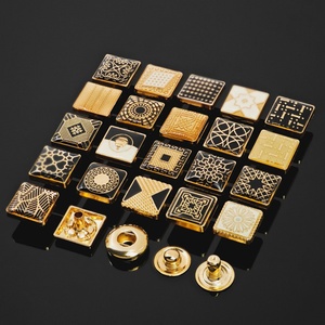 กระดุมเสื้อผ้าผู้ชายแบบสแนป 4 ส่วน ขนาด 12 มม. รูปทรงสี่เหลี่ยม ผลิตจากโลหะผสมสังกะสี  รับทำโลโก้ตามสั่ง  ลดราคาจากโรงงาน - Product Image 3