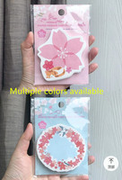 Bloc-notes autocollant Sakura Girl avec motif de fleurs japonaises par Ouv