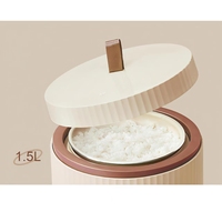Cuisinière à riz intelligente mini 1,5 L - Cuisson par pression, couvercle amovible, pot en céramique antiadhésif, pour 1 à 2 personnes, cuisine à domicile et au bureau, cuisson facile