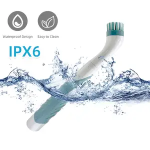 4 In 1 Interchangeable Brush Heads Sets Powerful Battery Spin Scrubber Silence Electric Cleaning Brush For Bathroom Kitchen