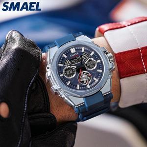 Montre de sport étanche SMAEL 8098, chronographe, analogique-numérique, lumineuse, avec alarme, bracelet en TPU pour plongée - Product Image 2