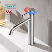 Frascio Fabricant Robinets de lavabo brossés de luxe Mélangeur d'eau chaude et froide en acier inoxydable 304 Robinets de lavabo de salle de bain