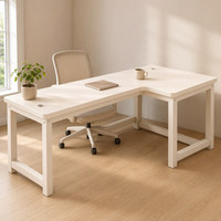 Bureau de jeu en forme de L moderne avec structure en acier renforcé, poste de travail d'angle pour la maison, le bureau, la chambre et la configuration informatique