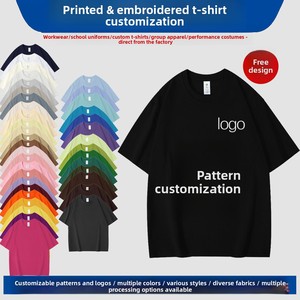 T-shirt Personalizzate in Cotone con Stampa <span class=keywords><strong>Hip</strong></span> <span class=keywords><strong>Hop</strong></span> e Collo a O, 220g, per Loghi, Pubblicità, Uso Culturale, Uniformi Scolastiche, <span class=keywords><strong>Abbigliamento</strong></span> Genitore-Figlio - Product Image 3