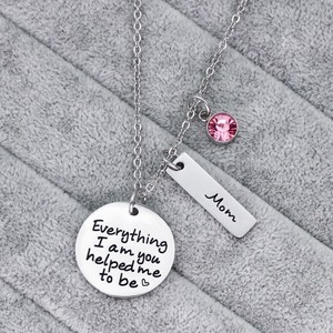 Loftily joyería al por mayor todo lo que soy te Me ayudó a ser Rosa Zircon encantos collar, Regalo para mamá, Día madres regalo - Product Image 5
