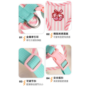 Correa para perros, arnés tipo chaleco para mascotas, correa pequeña y bonita para perros pequeños y medianos para evitar que se escape. - Product Image 4