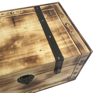 Wholesale custom OEM handmade wooden home storage trunks decorative chests luxury wooden boxes with lids