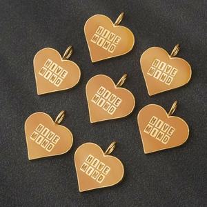 Colgante de Acero Inoxidable Chapado en Oro con Forma de Corazón y Resina Incrustada, Engaste de Bisel, Joyería Romántica Unisex para Fiesta - Product Image 1