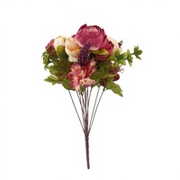13-Zweige Seiden-Pfingstrosen Künstlicher Blumenstrauß mit Wickelkern Hochwertige Blumenarrangements für Hochzeit, Zuhause und Esstisch-Dekoration