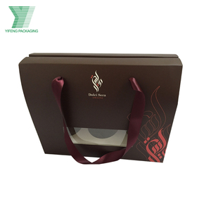 Wholesale custom logo special paper thermos glass gift water cup packaging gift box with ribbon handle