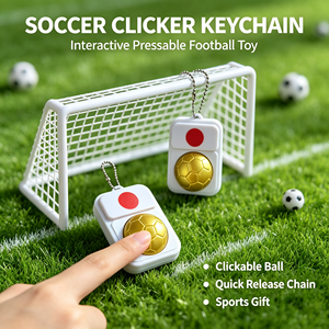 3D Printed Flag Football Clicker Keychain Rotatable Soccer Ball Pendant Portable Fan Souvenir Unisex Decorative Bag Charm Gift - Product Image 1