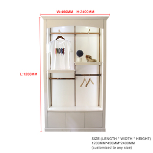 Quần Áo Hiển Thị Tủ Nhà Máy Bán Buôn Giá Kim Loại Hiện Đại Tùy Chỉnh MDF Trắng Sơn Mài Board + 201 # YT-MG-01 Không Gỉ - Product Image 6