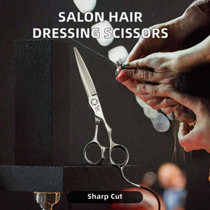 Ciseaux de salon de coiffure en acier inoxydable VG10, lame droite, manche en acier, pointe affûtée, pour droitiers - Product Image 3