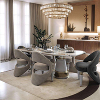 Ensemble de table à manger de luxe en marbre de qualité supérieure, 6 chaises, meubles de maison, salle à manger, ensemble de table à manger moderne pour 8 personnes